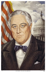 Franklin D Roosevelt Portrait 11x17 Poster