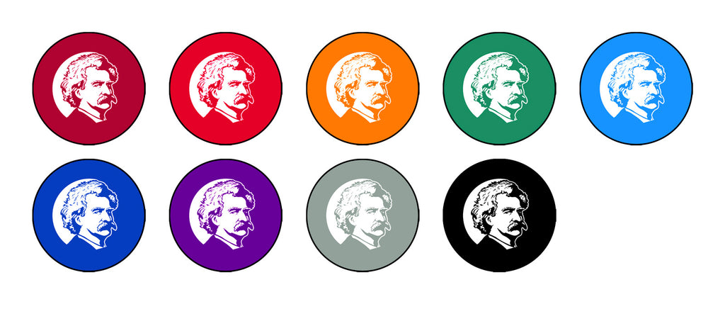 Mark Twain Logo Button Set 1 inch 9 styles 35 each