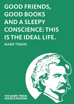 Mark Twain Good Friends Good Books 2.5 x 3.5 Magnet Carded