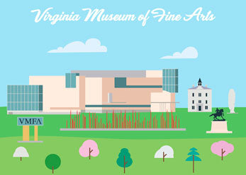 VMFA Richmond Panorama Museum Only 2.5 x 3.5 Carded Magnet