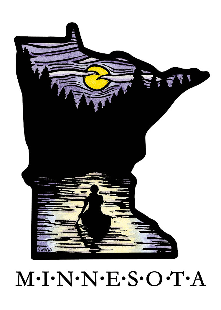 Minnesota Canoe Magnet 2.5x3.5