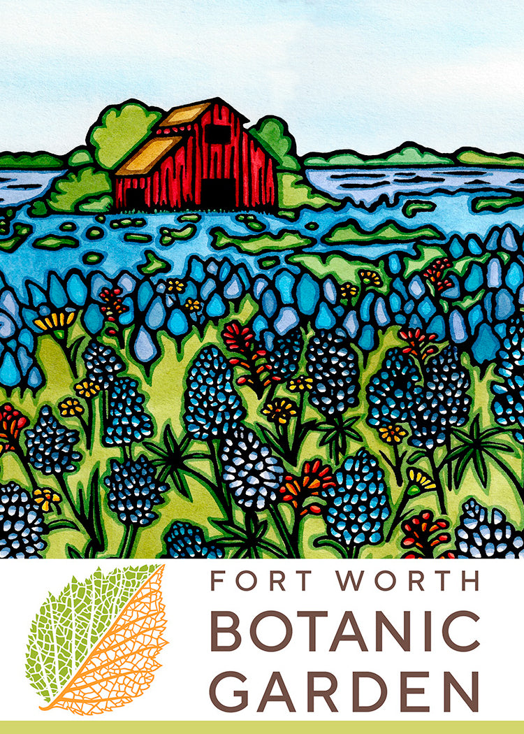 Fields of Blue Forth Worth Botanic Garden 2.5x3.5 Magnet