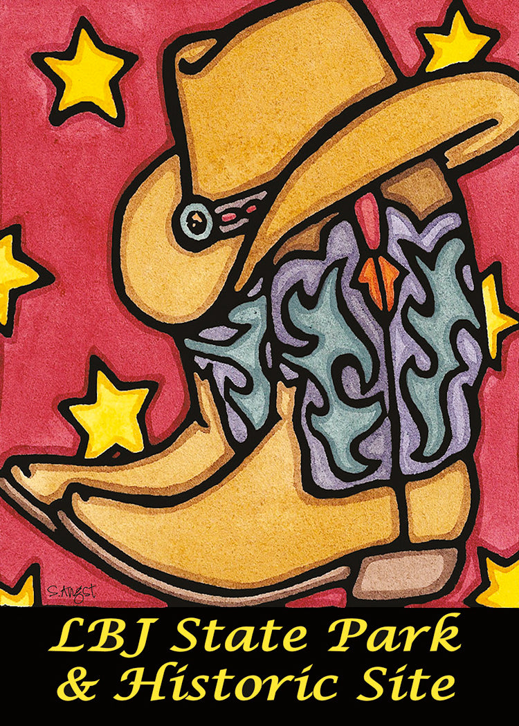 LBJ State Park Cowboy 2.5x3.5 Magnet
