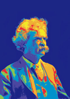 Mark Twain Posterized Printmaker 2.5 x 3.5 Magnet Carded