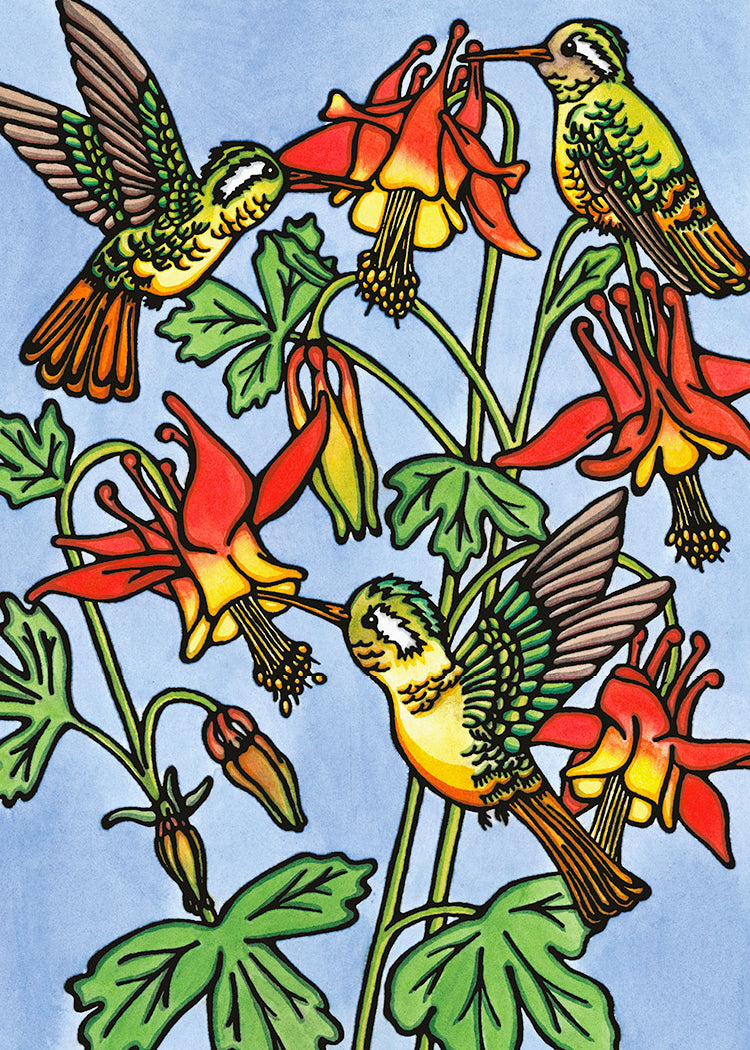 Hummingbirds 2.5x3.5 Magnet