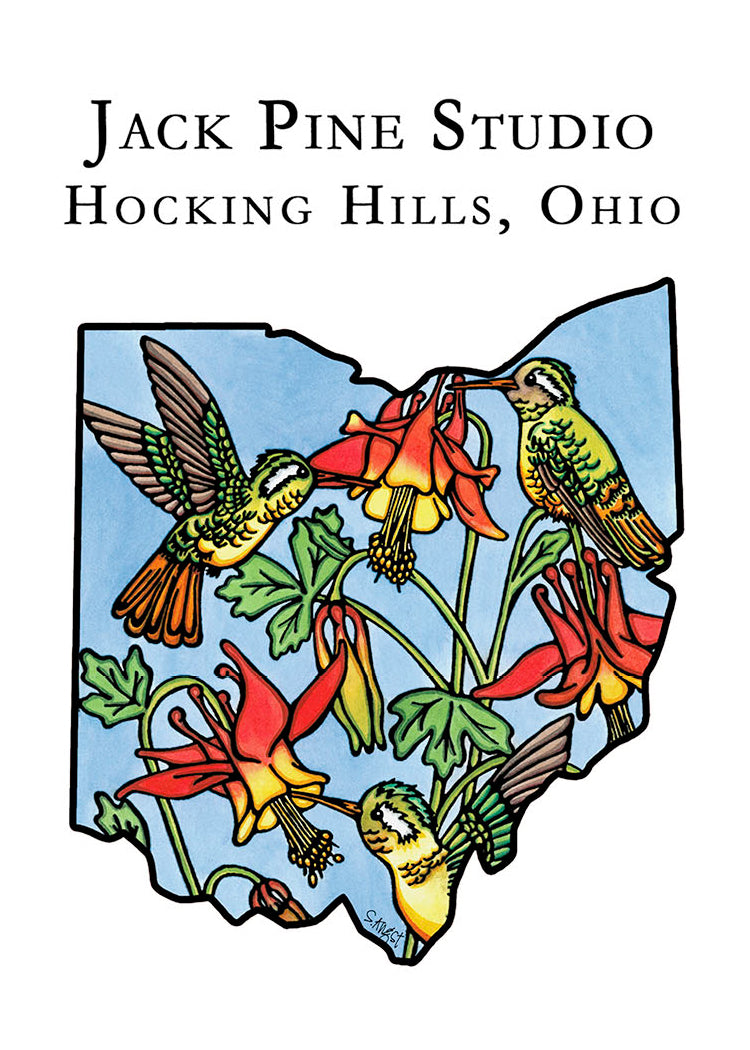 Jack Pine Studio Hummingbirds 2.5x3.5 Magnet