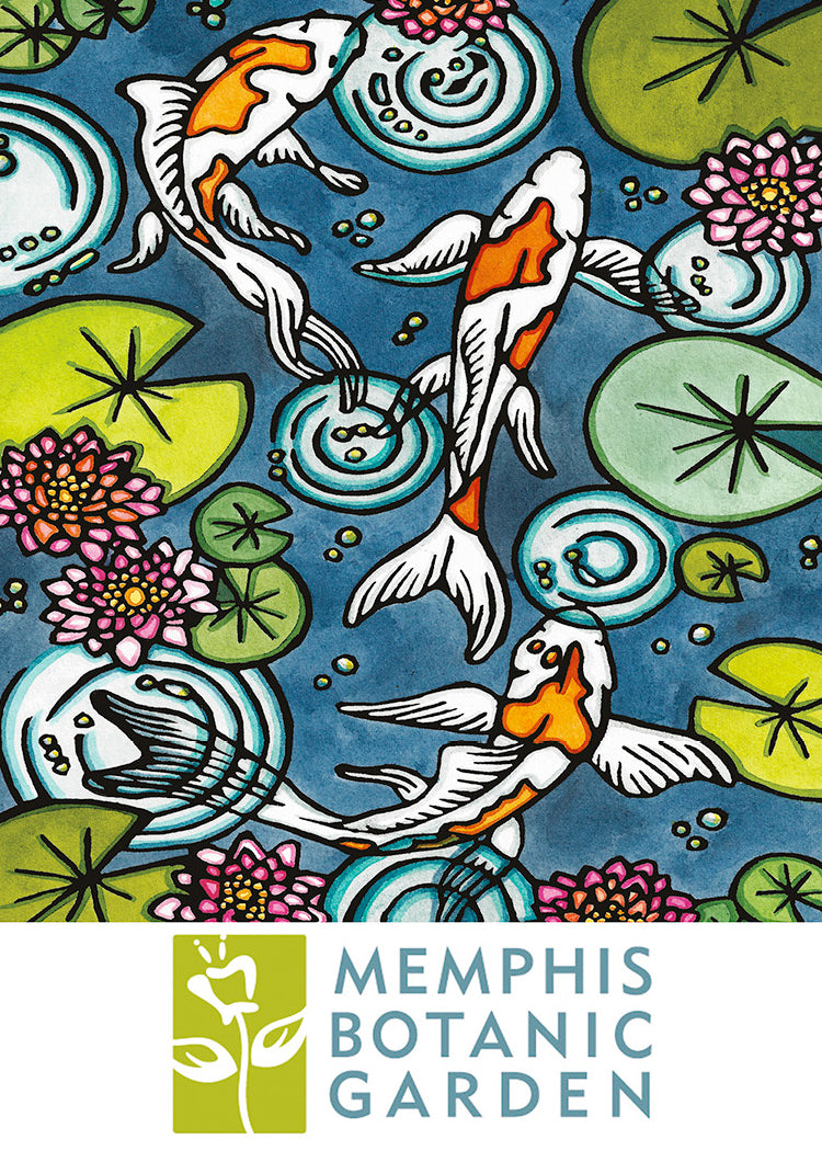 Memphis Botanic Garden Koi Pond 2.5x3.5 Magnet