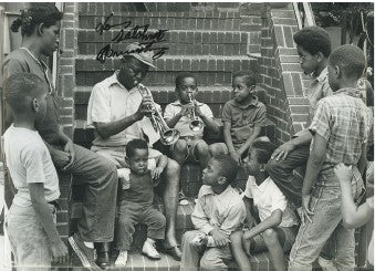 Armstrong playing on steps with kids 2.5 x 3.5 Magnet