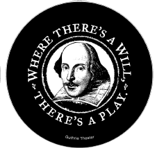 Shakespeare Where theres a Will Black 2.25 Round Magnet CP Non-hanging Bag
