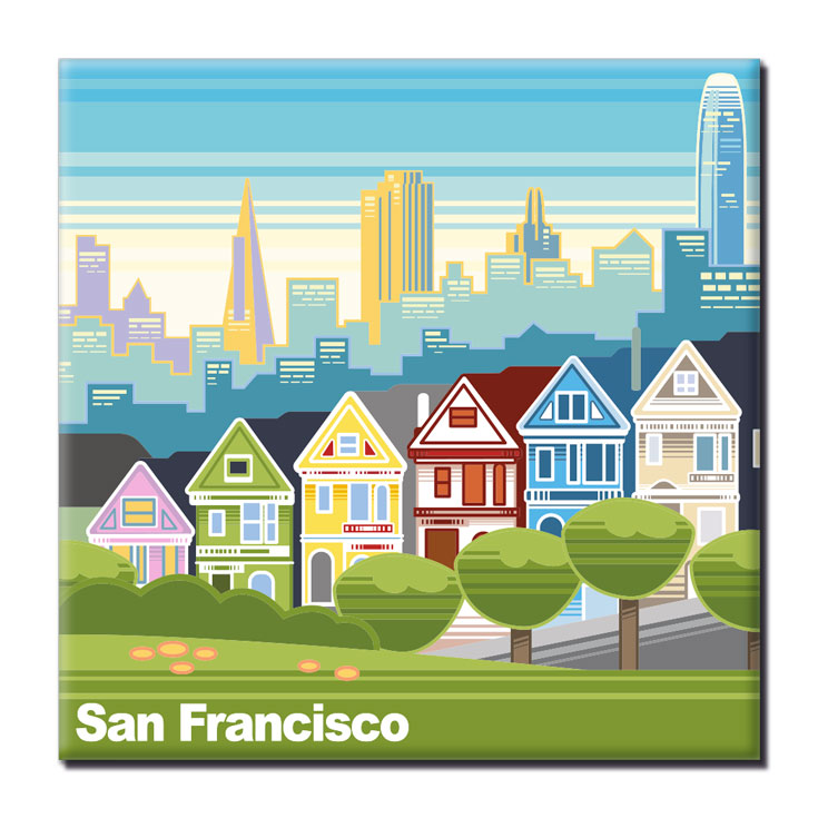 Painted Ladies Alamo 3x3 Magnet