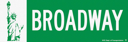 Broadway Street Sign 4.5 x 1.5 Packaged