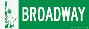 Broadway Street Sign 4.5 x 1.5 Packaged