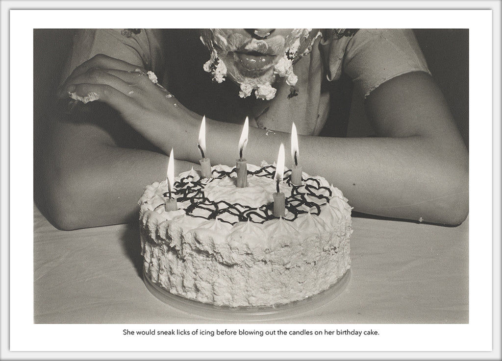 She Would Sneak Licks of Icing Marcia Resnick 4x6 postcard