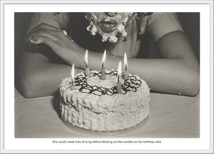 She Would Sneak Licks of Icing Marcia Resnick 4x6 postcard