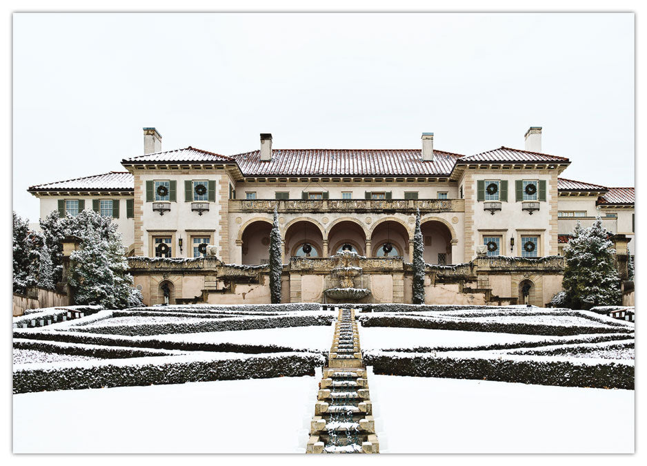 Villa Winter Scene 4x6 postcard