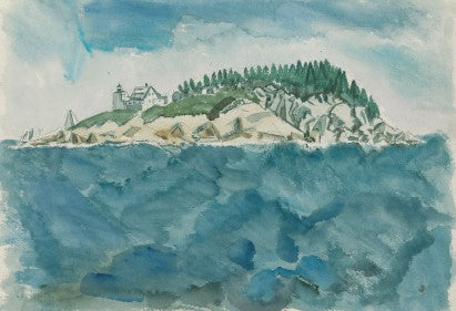 Marin Deer Isle Series Mark Island Lighthouse 5x7 Greeting Card