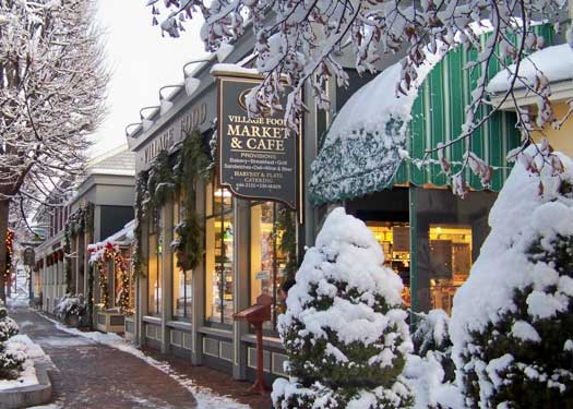 Holiday Village Food Market 5x7 Greeting Card
