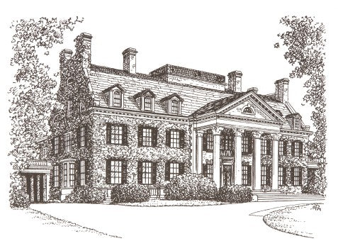 Mansion Drawing 5x7 Greeting Card