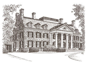 Mansion Drawing 5x7 Greeting Card
