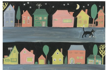 Ipcar Cat at Night 5x7 Greeting Card