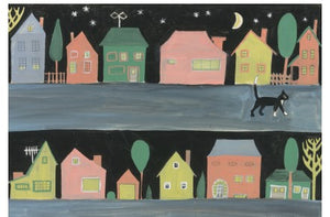 Ipcar Cat at Night 5x7 Greeting Card