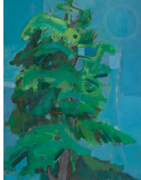 Driskell Pine and Moon 5x7 Greeting Card