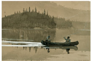 Two Men in a Canoe Winslow Homer 5x7 Greeting Card