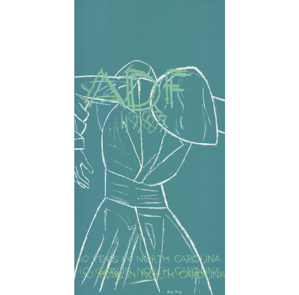 Large silkscreen poster designed by Alex Katz for the American Dance Festival in 1987