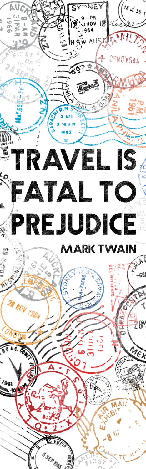 Travel is Fatal Stamps Bookmark with Black Tassel