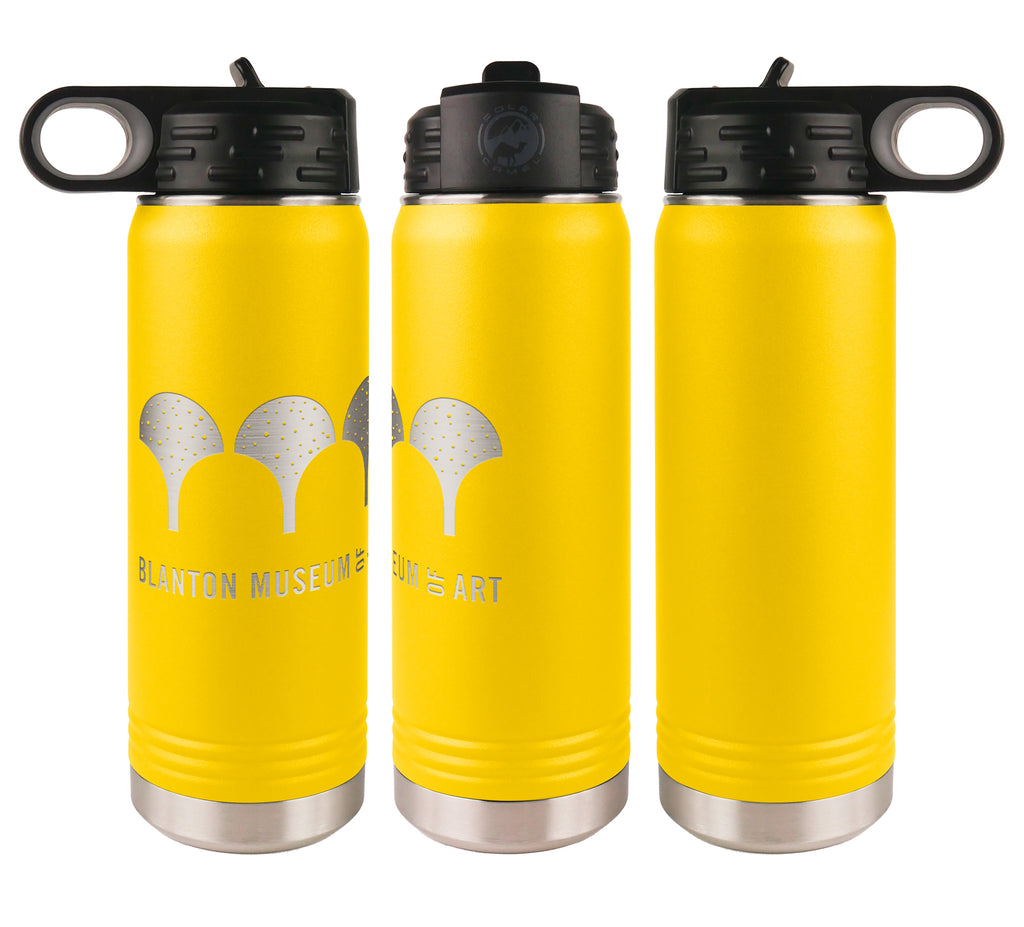 Blanton Museum of Art Petals Scene Yellow Laser Engraved Water Bottle 20oz
