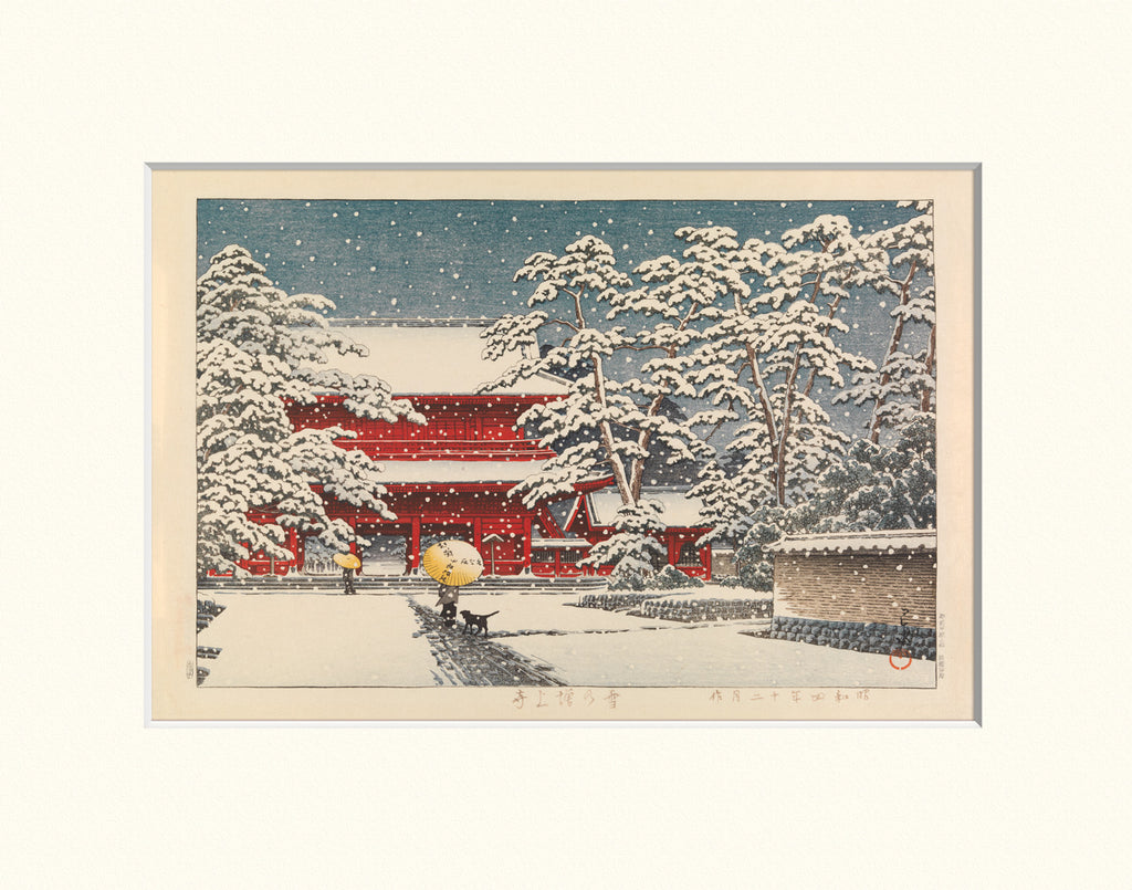 Snow at Zojo Temple 11x14 Matted Print