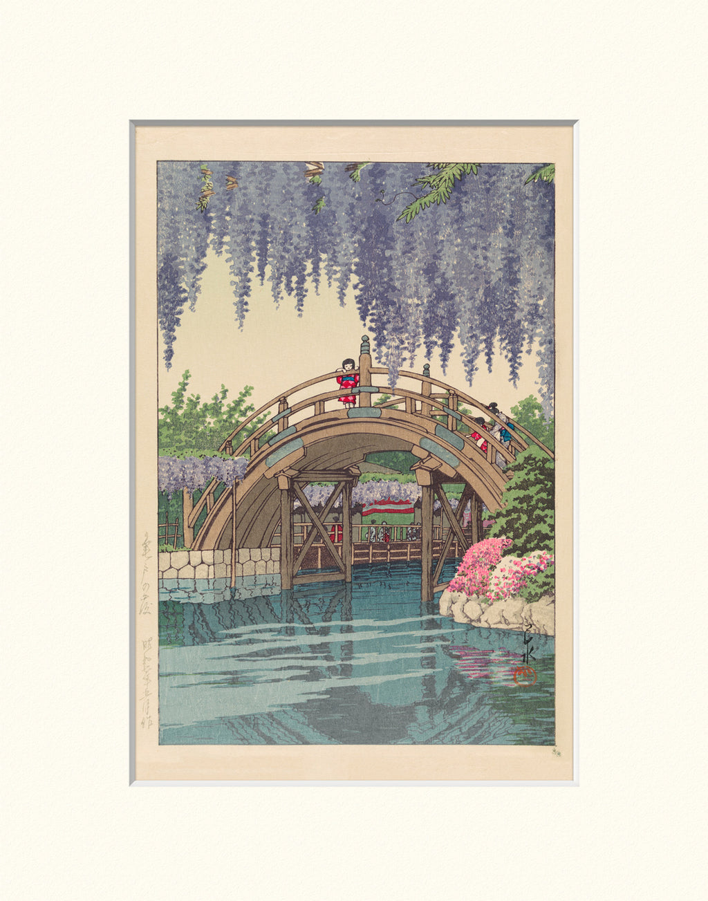 Wisteria at Kameido 111x14 Matted Print