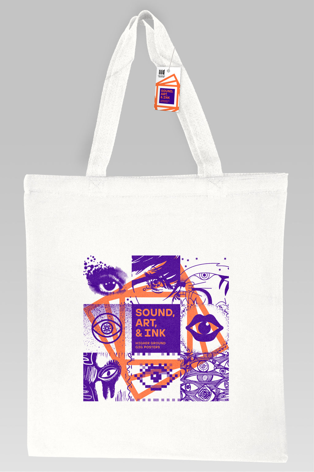 Sound Art Ink Tote White with Hang Tag