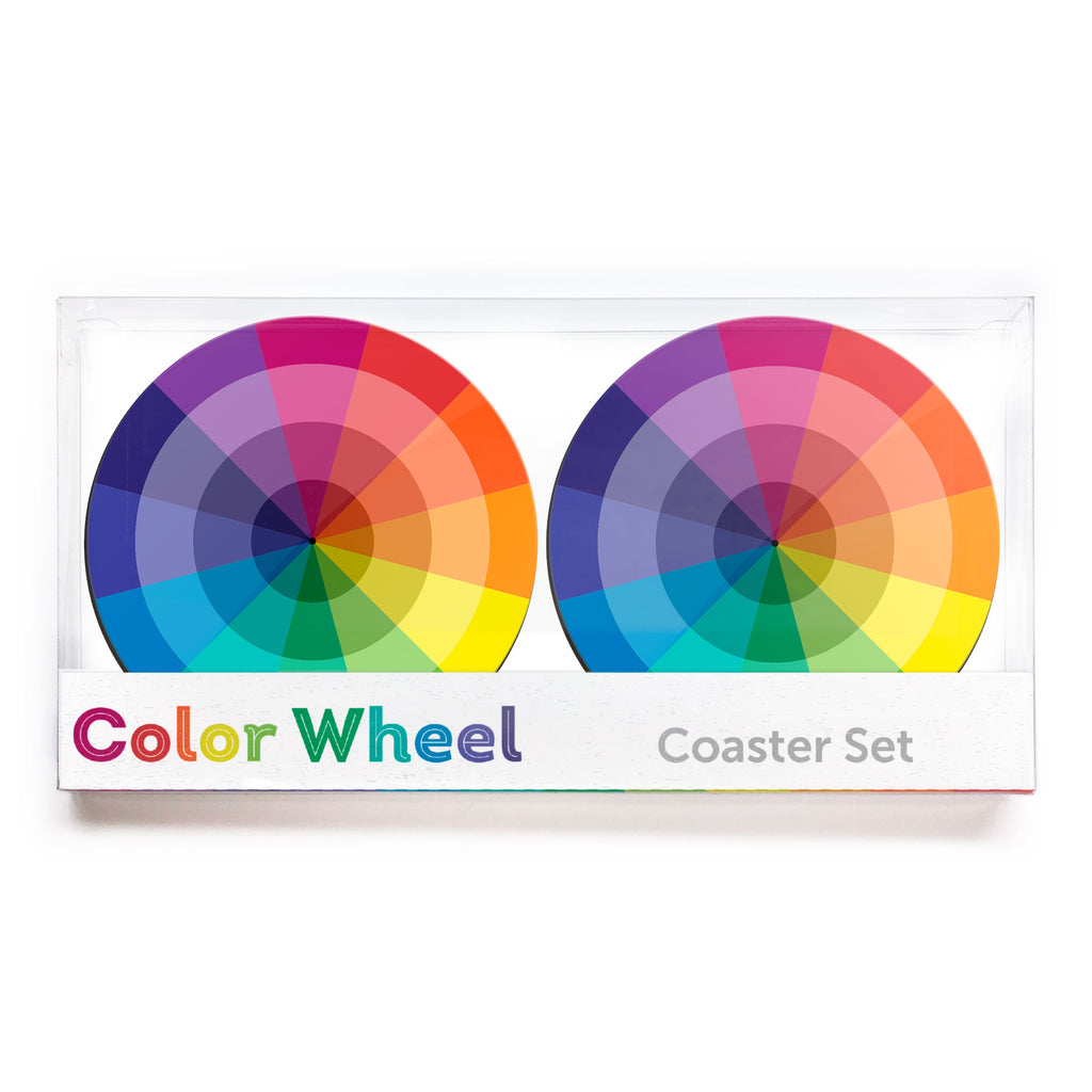 Color Wheel Wood Coaster Set 4