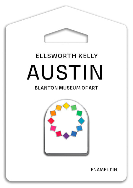 Ellsworth Kelly Austin Enamel Pin Packaged