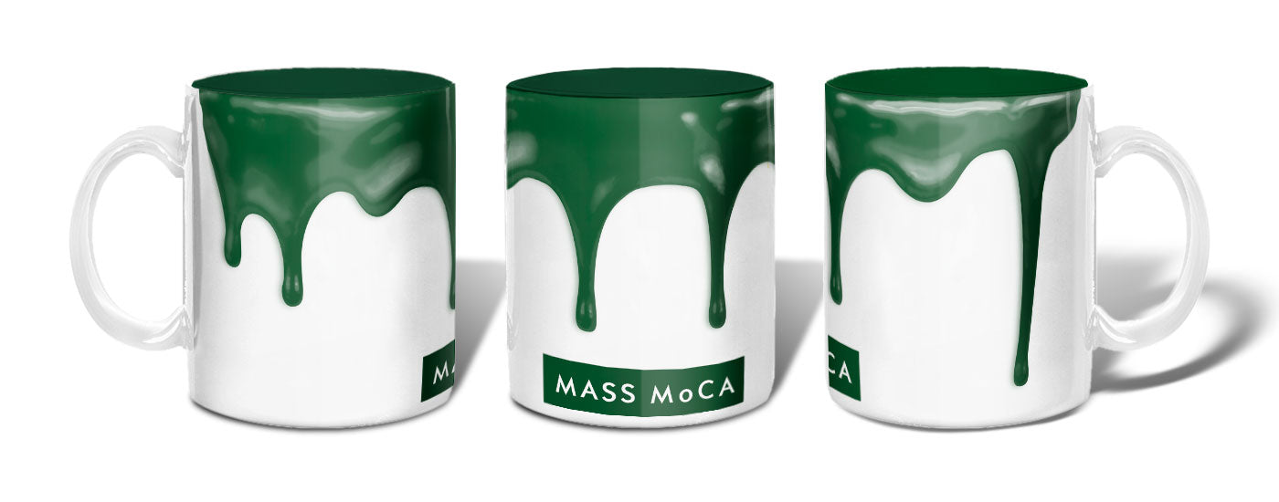 MASS MoCA Paint Drip Dark Green Mug (Dark Gr-Deco)