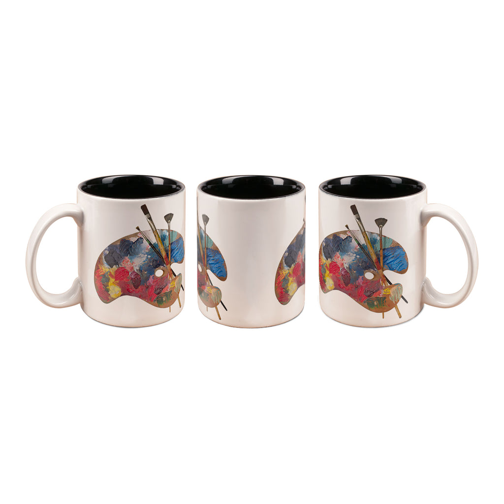 Paint Palette with Brushes Mug