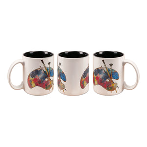 Paint Palette with Brushes Mug