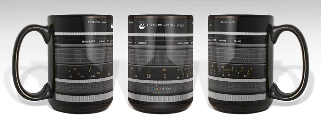 Camera Lens Portland Museum Logo Mug (15oz Black)