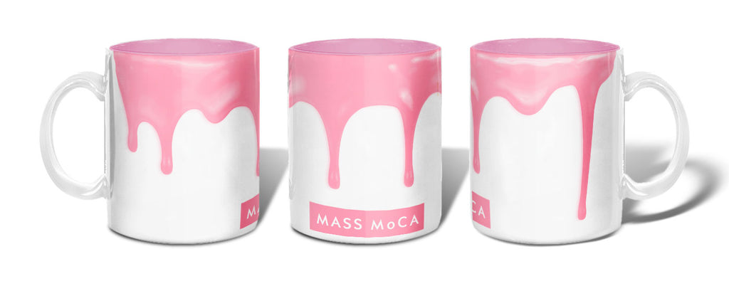 MASS MoCA Paint Drip Pink Mug (Pink-Deco)