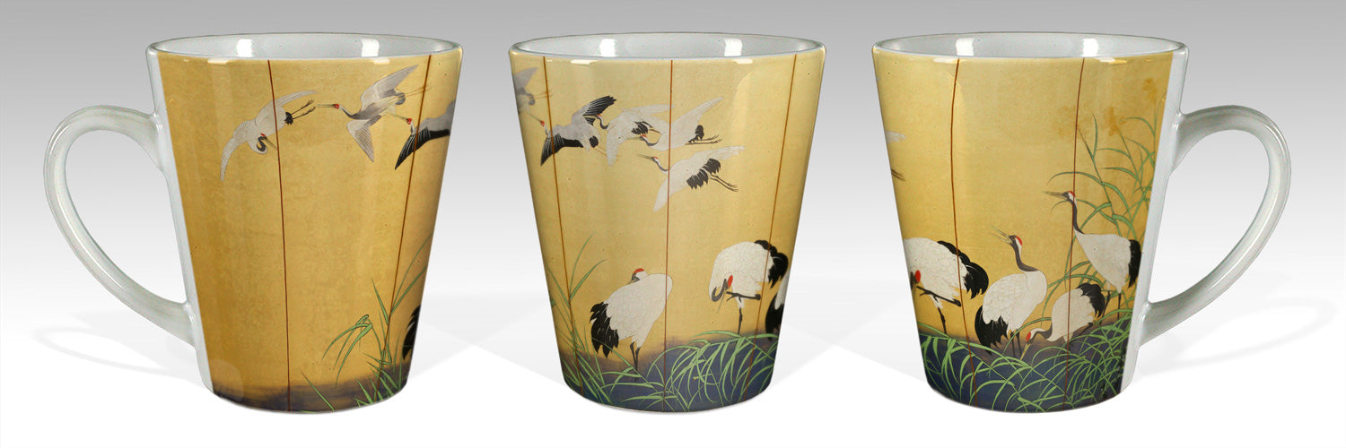 Kiitsu Reeds and Cranes Latte Mug