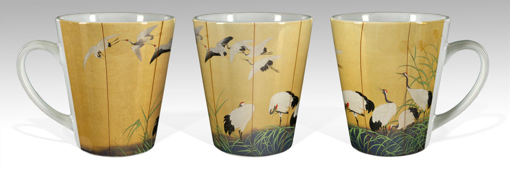Kiitsu Reeds and Cranes Latte Mug
