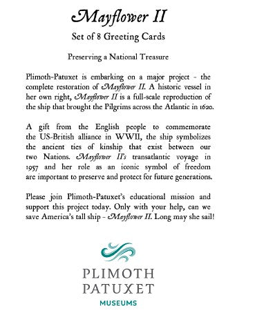 Plimoth Mayflower Wellspring 5x7 Greeting Card Boxed Set of 8