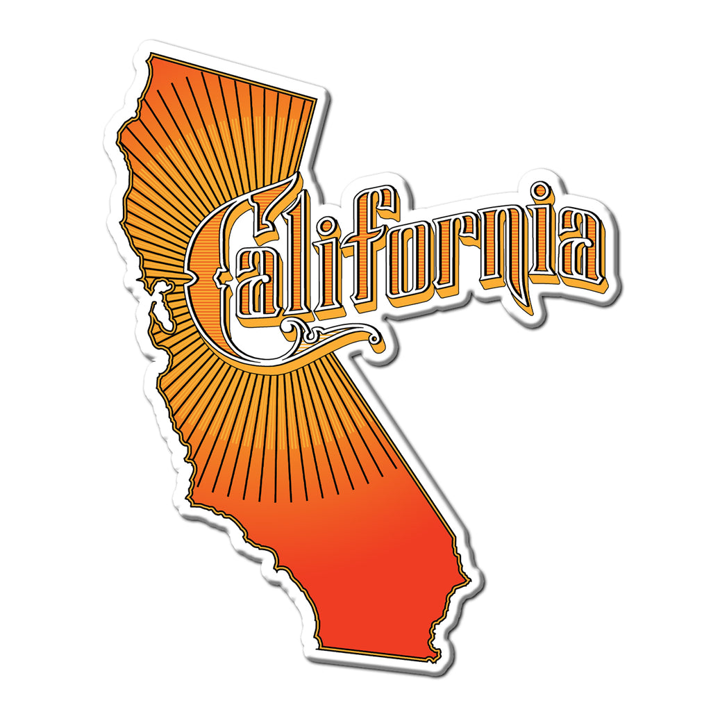 California Orange Acrylic Magnet Loose 7sq"