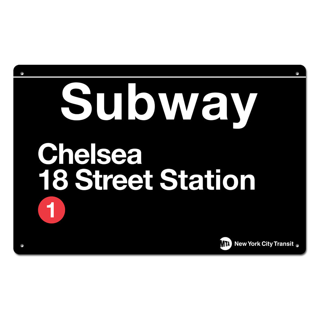 Chelsea - 18 Street Steel Subway Sign