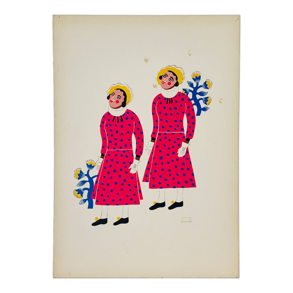 Carlos Mérida - Two men from Santa Ana Chiautempan dressed as women Lithograph