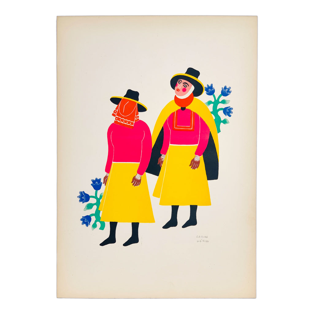 Carlos Mérida - Two figures from Santa Maria Atlihuizia Lithograph