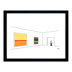 Fleishman - A man walks into a modern art museum 11x14 Framed Print