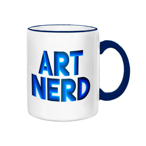 Art Nerd Blue Rim and Handle Mug