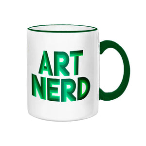 Art Nerd Green Rim and Handle Mug